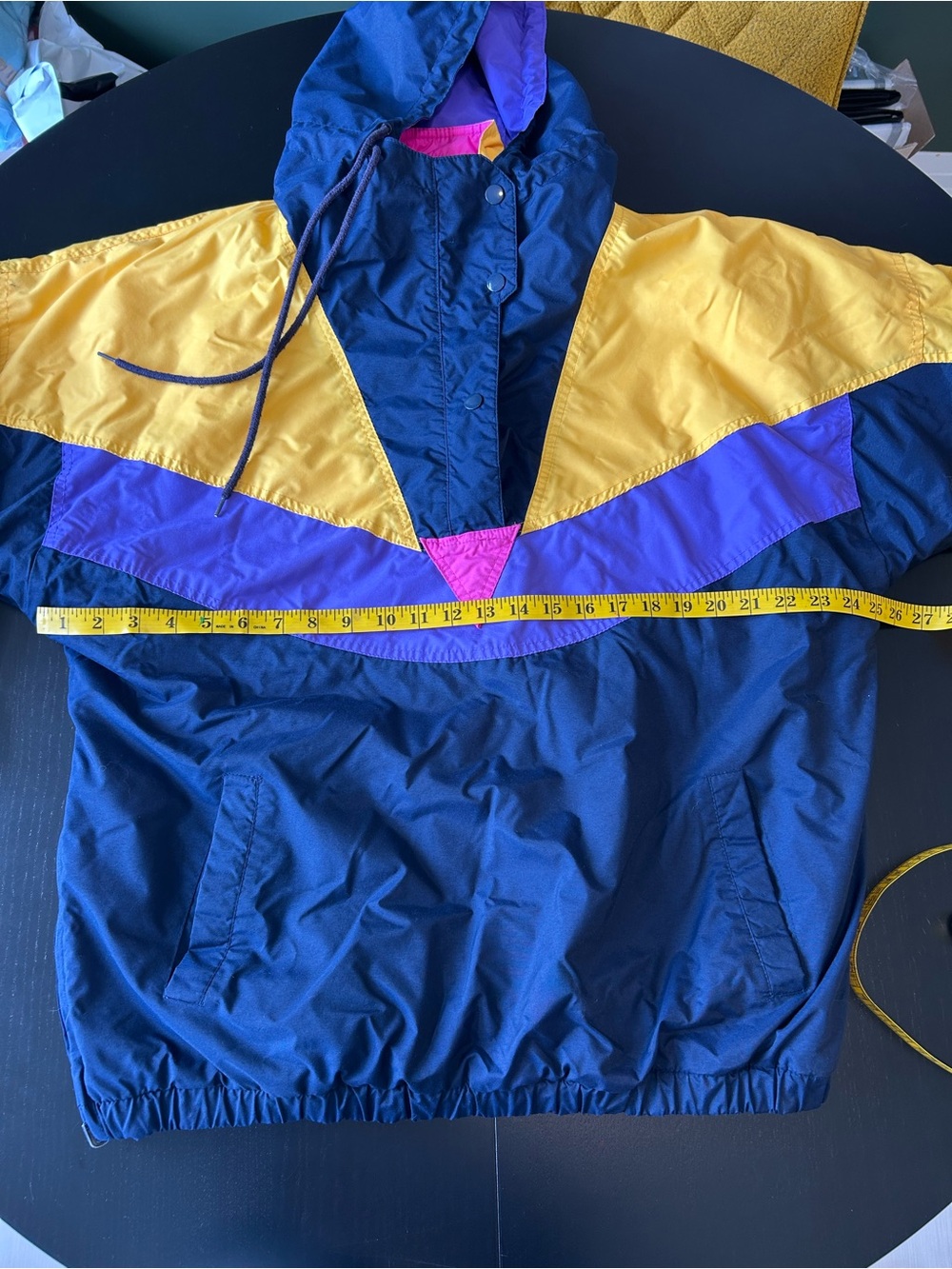 Vintage 90s Neon Colorblock Ski Jacket Retro Apres Ski Anorak Oversized - Picture 13 of 14